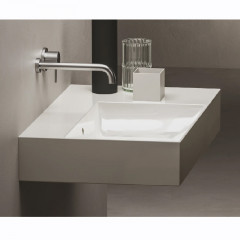 BAHIA Раковина 80, 1 отверстие для смесителя по центру, столешница справа, подвесная, размер 80х46.5x13, белая