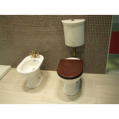 DVita Сиденье из темного дерева, петли бронза, Soft close