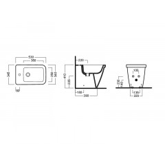 ERIKA PRO Q Биде напольное с 1 отверстием для смесителя, размер 34.5х53 см, цвет белый