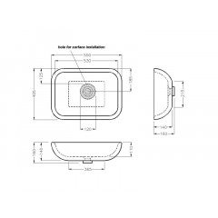 HAPPY HOUR 17.00 Раковина накладная, без отверстий для смесителя, без перелива, размер 55х40.5 см, цвет белый