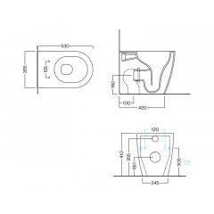 FUTURA Унитаз напольный безободковый(Pure Vortex)цвет белый