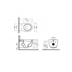 LE FIABE Унитаз подвесной безободковый(RIMLESS)цвет белый