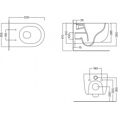 FUTURA Унитаз подв. безободковый, слив Vortex без сиденья черный матовый