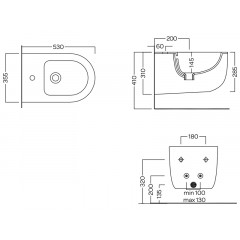 FUTURA Биде подвесное с 1 отверстием для смесителя, размер 35.5х54 см, цвет белый