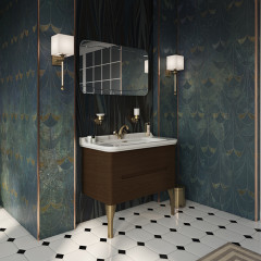 Kerasan Waldorf База подвесная под раковину 100см, с 2-мя ящиками, цвет темный орех (noce)