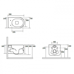 Kerasan Nolita Унитаз безободковый подвесной 55х35 см, смыв Tornado, с креплениями WB9N, цвет белый матовый