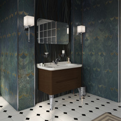 Kerasan Waldorf База подвесная под раковину 100см, с 2-мя ящиками, цвет темный орех (noce)