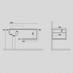 KERASAN LOUISE Структура металлическая подвесная 100 см, нерж сталь, с полкой, с отв под раковину, с полотенцедерж,цвет белый матовый