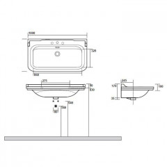 Kerasan Waldorf Раковина керамическая 100х55см, c 1 отверстием под смеситель, белая, цвет заглушки - хром