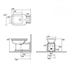 KERASAN Крепление вертикальное для напольных унитазов/биде, цвет бронза