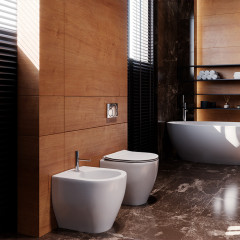 Kerasan Flo Биде приставное 48см, с 1 отв под смеситель, цвет белый (крепить на силикон или на крепеж 762901)