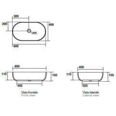 Kerasan Nolita Раковина накладная 60х40 см, без отв под смеситель, цвет Бургундский матовый