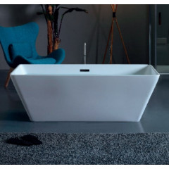 KERASAN Ego Ванна свободностоящая акриловая 160х70х55см в комплекте со сливом Clic-clac, цвет белый
