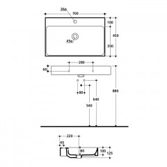 KERASAN Cento Полотенцедержатель фронтальный для раковин 3532, 3534, 3536, хром 560 мм