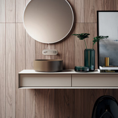 Kerasan Oke Раковина накладная круглая 40хH15 см, без отв под смеситель, цвет: bruno matte