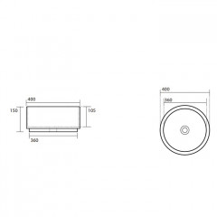 Kerasan Oke Раковина накладная круглая 40хH15 см, без отв под смеситель, цвет: bruno matte