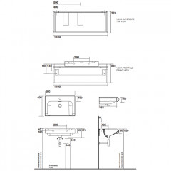 KERASAN Inka Project Раковина INKA 60x40x35,5 с 1 отверстием под смеситель,цвет nero lucido