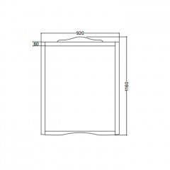 KERASAN Retro Зеркало в деревянной раме 92xh116, цвет белый матовый