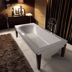 KERASAN Bentley Ванна 180х80см, crystal-tech, цвет белый (для установки необх. 4 ножки) с донным клапаном хром