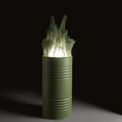 Kerasan Artwork Раковина свободностоящая "BARREL" d 45,H 90 см, без отв под смеситель, слив в стену, цвет: Verde muschio