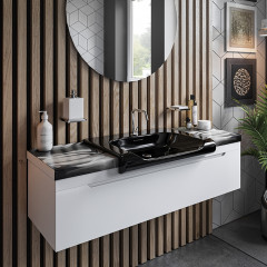 KERASAN Inka Project Раковина INKA 60x40x35,5 с 1 отверстием под смеситель,цвет nero lucido