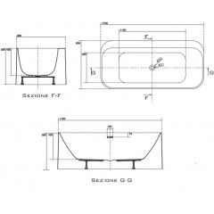 KERASAN Tribeca Ванна свободностоящая акриловая 170х80х58см в комплекте со сливом Clic-clac, цвет белый