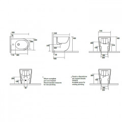 Kerasan Nolita Биде напольное с 1 отв. под смеситель 55х35 см, с креплениями WB5N, цвет nocciola mat