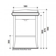 KERASAN Retro Зеркало в деревянной раме 63xh116см, цвет noce(орех)