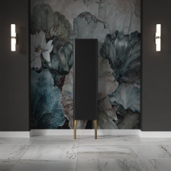 Kerasan Waldorf Колонна подвесная 40х35х129 см, с дверкой, петли справа DX, цвет Nero matt