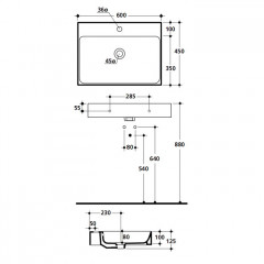 KERASAN Cento Полотенцедержатель 410 мм ФРОНТАЛЬНЫЙ для раковин 3530 , БОКОВОЙ для 3530/1/2/3/4/5/6/3545 и 3550, цвет хром