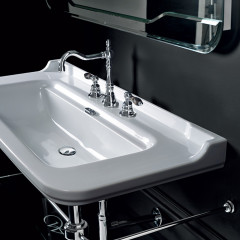 Kerasan Waldorf Раковина керамическая 100х55см, c 3 отверстием под смеситель, белая, цвет заглушки - хром
