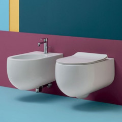 Kerasan Flo Унитаз NEW подвесной БЕЗОБОДКОВЫЙ 54см, цвет: белый матовый