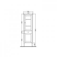 KERASAN Retro Колонна, 465*34*160,5h, петли справа DX, цвет белый матовый, ручки: керамика