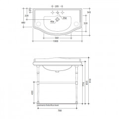 KERASAN Retro Металлическая структура с полкой-решеткой, полотенцедержателями и мыльницей, для раковины 1050, бронза