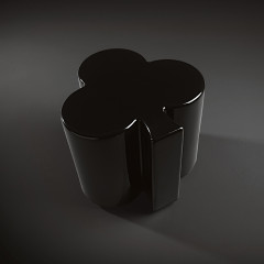 Kerasan Artwork Столик декоративный на стальной основе "FIORI", 50х50х41 см, цвет черный глянцевый