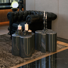 Kerasan Artwork Столик декоративный на стальной основе "FIORI", 50х50х41 см, цвет черный глянцевый