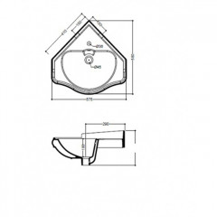 KERASAN Retro Раковина угловая с 1 отв. под смеситель 40х40х56см, цвет белый