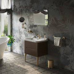 Kerasan Waldorf База подвесная под раковину 80см, с 2 ящиками, цвет темный орех (noce)