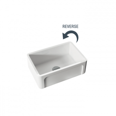 KERASAN Hanna Glasse YORKSHIRE Раковина керамическая кухонная 686x470x254 мм,без отв под смеситель, без сифона, толщина 30 мм, цвет белый