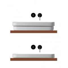 Kerasan Tribeca Раковина встраиваемая/накладная 60х38см, без отверстия под смеситель, цвет: белый