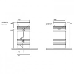 Kerasan Artwork Раковина свободностоящая "BARREL" d 45,H 90 см, без отв под смеситель, слив в пол, сифон, цвет: белый матовый