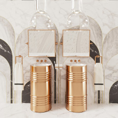 Kerasan Artwork Раковина свободностоящая "BARREL" d 45,H 90 см, без отв под смеситель, слив в пол, сифон, цвет: Bianco-oro