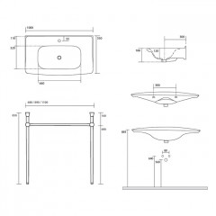 Kerasan The New Yorker Раковина 100*53см, с 1 отв. под смеситель , цвет: черный матовый