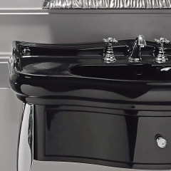 KERASAN Retro, раковина 100*54,5см с 1 отв., цвет: черный блестящий