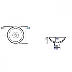 Kerasan Ciotola Умывальник накладной С3 D=46см H=15 см, цвет черный матовый