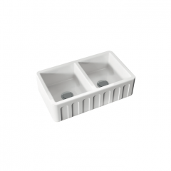 KERASAN Hanna Glasse SURREY Раковина керамическая кухонная 800x470x230 мм,без отв под смеситель, без сифона, толщина 40 мм, цвет белый