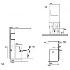 KERASAN бачок напольный UNICA для биде, белый