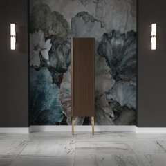 Kerasan Waldorf Колонна подвесная 40х35х129 см, с дверкой, петли справа DX, цвет темный орех (noce)