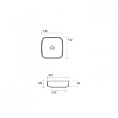 Kerasan Tribeca Раковина накладная 43х43 см, без отв. под смеситель, цвет: белый