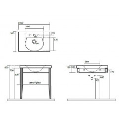 KERASAN Bentley Ножки из дерева для раковины - 2 штуки, цвет темный ясень (заказ по ЗАПРОСУ!)